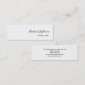 Mini Carte de visite professionnel blanc mince (Devant / Derrière)