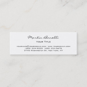 Mini Carte de visite professionnel blanc mince