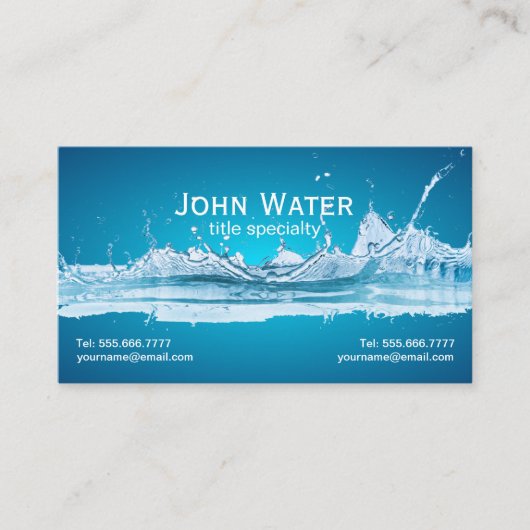 Mini Carte de visite professionnel de l'eau (Devant)