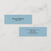 Mini Carte de visite professionnel mince en bleu clair (Devant / Derrière)