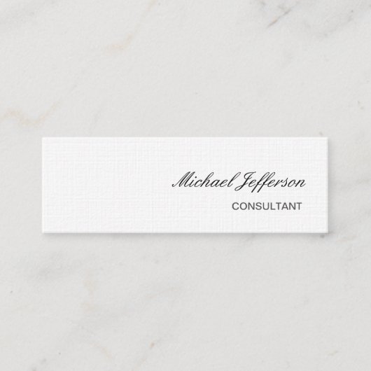 Mini Carte de visite professionnel mince en lin clair (Devant)