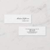 Mini Carte de visite professionnel mince en lin clair (Devant / Derrière)
