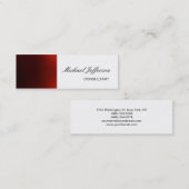 Mini Carte de visite professionnel mince en rouge blanc (Devant / Derrière)