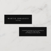 Mini Carte de visite professionnel mince noir blanc min (Devant / Derrière)