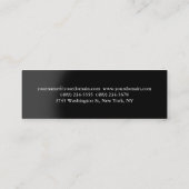 Mini Carte de visite professionnel mince noir gris minc (Dos)
