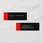 Mini Carte de visite professionnel mince noir rouge min (Devant / Derrière)