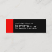 Mini Carte de visite professionnel mince noir rouge min (Dos)