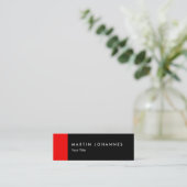 Mini Carte de visite professionnel mince noir rouge min (Debout devant)