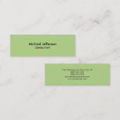 Mini Carte de visite professionnel mince vert clair (Devant / Derrière)