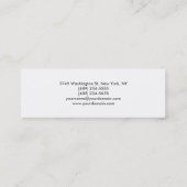 Mini Carte de visite professionnel noir blanc mince (Dos)