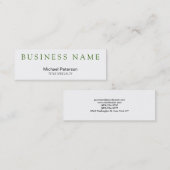 Mini Carte de visite professionnel vert blanc maigre (Devant / Derrière)