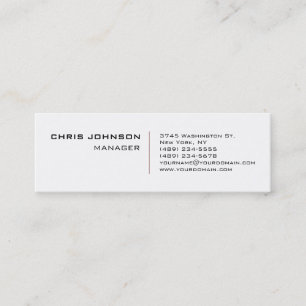 Mini Carte de visite professionnelle blanche rouge tend