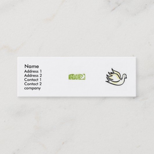 Mini carte de visite professionnelle de visite maigre (Devant)