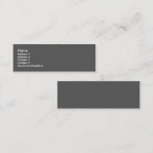 Mini Carte de visite professionnelle de visite maigre (Devant / Derrière)