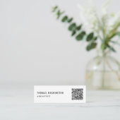 Mini Carte de visite professionnelle QR Code minimal (Debout devant)