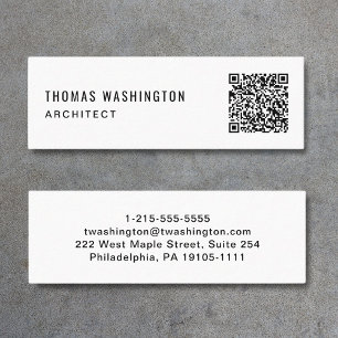 Mini Carte de visite professionnelle QR Code minimal