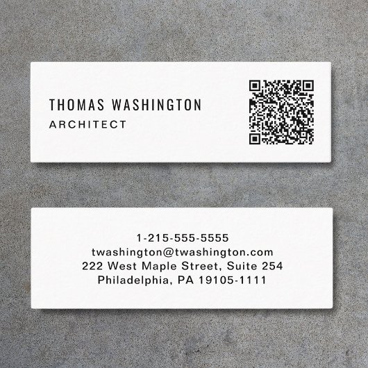 Mini Carte de visite professionnelle QR Code minimal