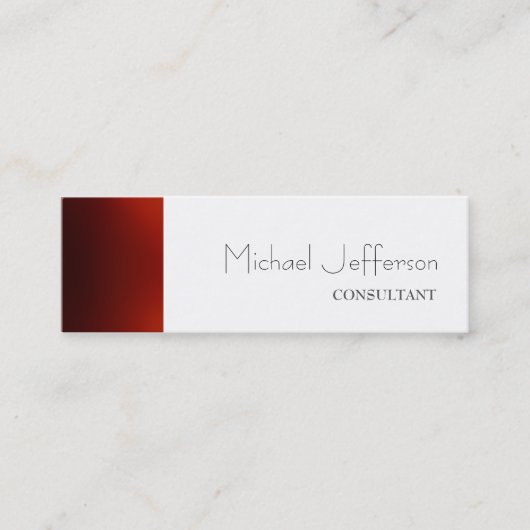 Mini Carte de visite professionnelle rouge uni simple (Devant)