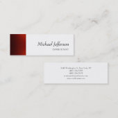 Mini Carte de visite professionnelle rouge uni slim (Devant / Derrière)