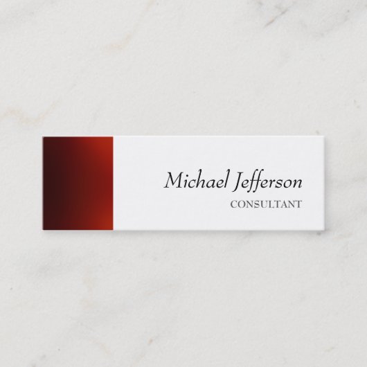 Mini Carte de visite professionnelle rouge uni slim (Devant)