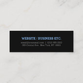 Mini carte de visite propre et simple étroit (Dos)