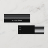 Mini Carte de visite rayures noir et blanc fines (Devant / Derrière)
