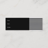 Mini Carte de visite rayures noir et blanc fines (Dos)