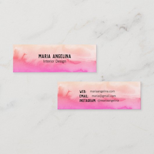 Mini carte de visite rose abstrait (Devant / Derrière)