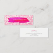 Mini Carte de visite - rose de parties scintillantes de (Devant / Derrière)