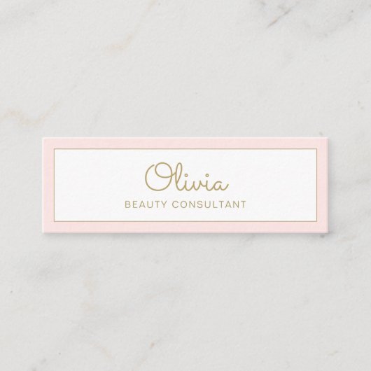 Mini Carte de visite rose mignon (Devant)