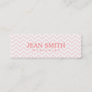 Mini Carte de visite rose mou d'hygiéniste de Chevron