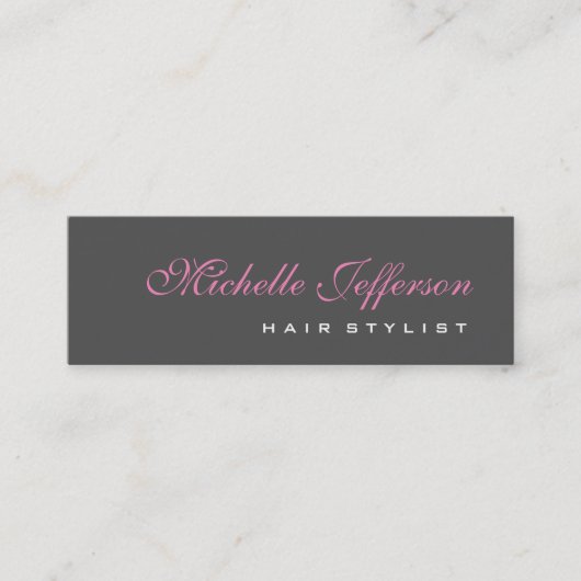Mini Carte de visite rose pâle pour script professionne (Devant)