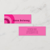 Mini Carte de visite rose rétro inspiré (Devant / Derrière)