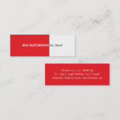 Mini Carte de visite rouge (Devant / Derrière)