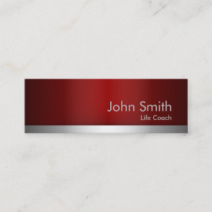 Mini carte de visite rouge professionnel d'entraîneur