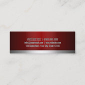 Mini carte de visite rouge professionnel d'entraîneur (Dos)