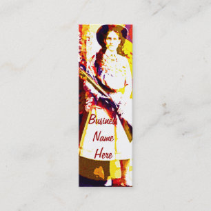 Mini Carte de visite signet grunge huile Annie Oakley