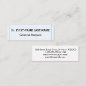 Mini Carte de visite simple de chirurgien général (Devant / Derrière)