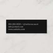 Mini Carte de visite simple de photographe de (Dos)