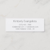 Mini Carte de visite simple de photographie (Dos)