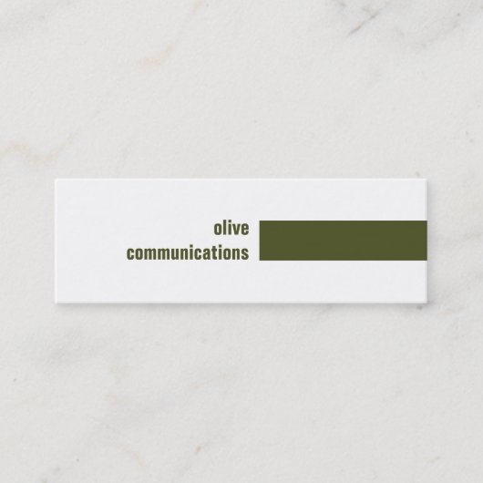Mini Carte de visite simple de vert olive (Devant)