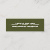 Mini Carte de visite simple de vert olive (Dos)