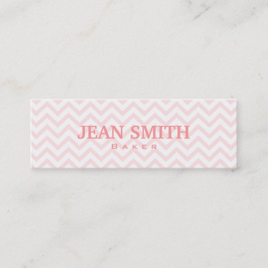 Mini Carte de visite Soft Pink Chevron Baker (Devant)