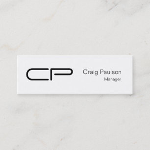 Mini Carte de visite tendance mince noir blanc monogram