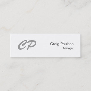 Mini Carte de visite tendance mince noir blanc monogram