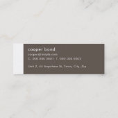Mini CARTE DE VISITE tendance moderne simple tablier br (Dos)