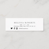 Mini carte de visite tendance or et vert menthe (Dos)