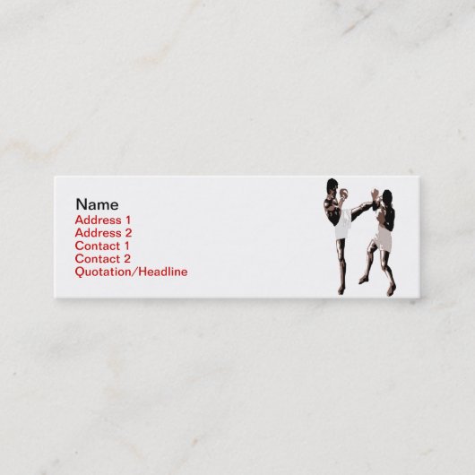 Mini Carte de visite thaïlandais de boxe de Muay (Devant)
