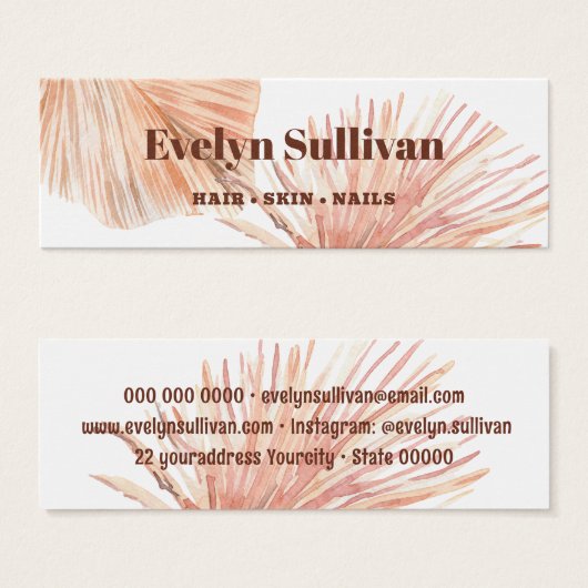 mini-carte de visite tropical boho (Devant & derrière)