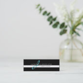 Mini Carte de visite turquoise de professionnel de (Debout devant)